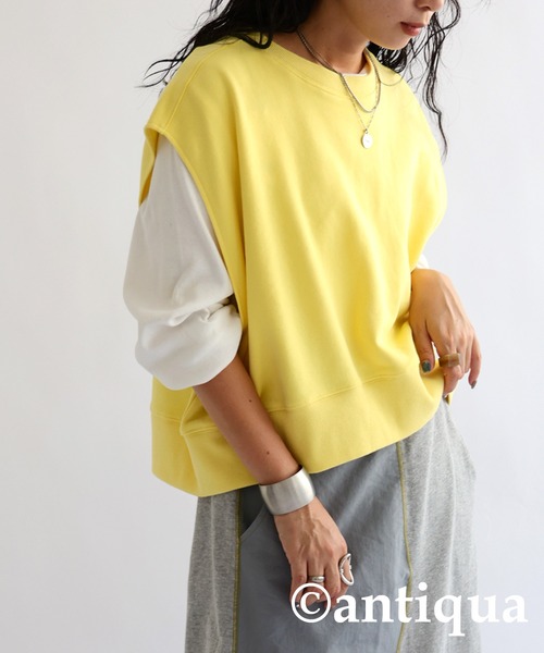 「antiqua」 ベスト 1 ブラック レディース_画像7