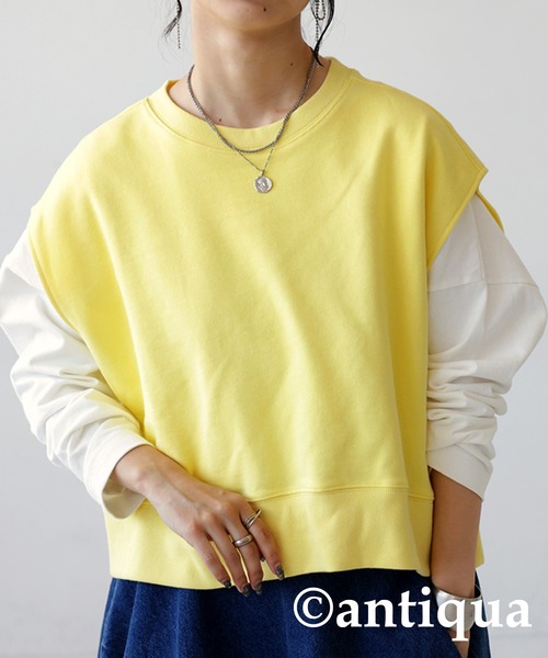 「antiqua」 ベスト 1 ブラック レディース_画像8