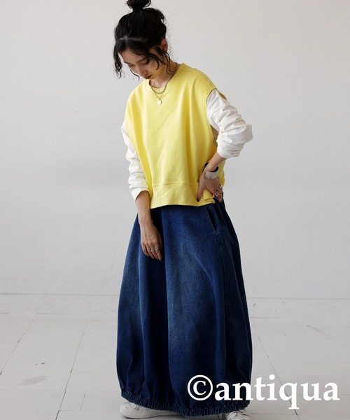 「antiqua」 ベスト 1 ブラック レディース_画像9