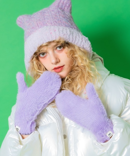 手袋 an meets zakka シャギーファーニットミトングローブ レディース