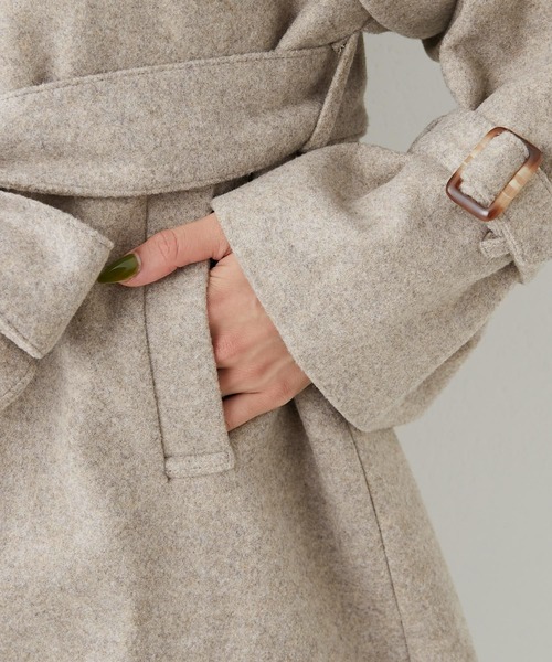 「OLIVE des OLIVE」 ステンカラーコート FREE チャコールグレー レディース_画像9