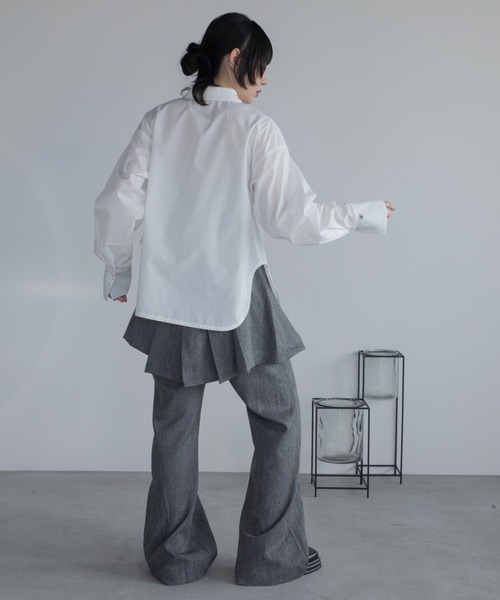 スラックス パンツ ラッププリーツスラックスパンツ レディース