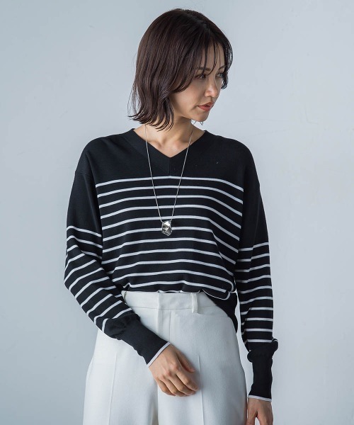 「LAUTREAMONT」 長袖ニット 9号 ブルー レディース_画像9