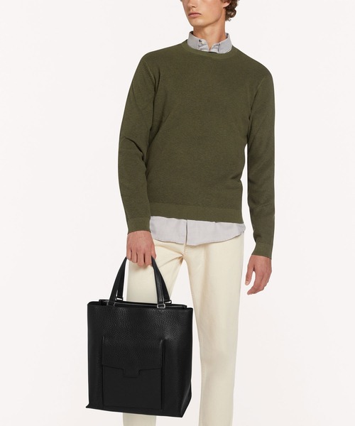 【美品】FURLA ブラック メンズトートバッグ FURLA（フルラ） MAN GIOVE トートバッグ L NERO ブラック