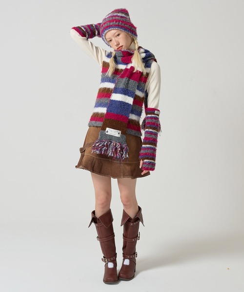 「TINA：JOJUN」 ニットベスト M ブラウン レディース_画像7