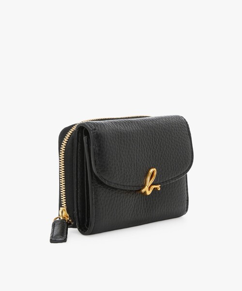 ✨美品✨agnès b. ブラック三つ折り財布 アニエスベー 黒のレザー三つ折り財布 agnis b. 三つ折り財布 ブラック