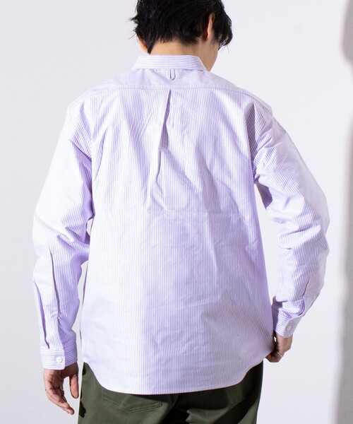 「GEVACO」 長袖シャツ M パープル系その他 メンズ_画像5