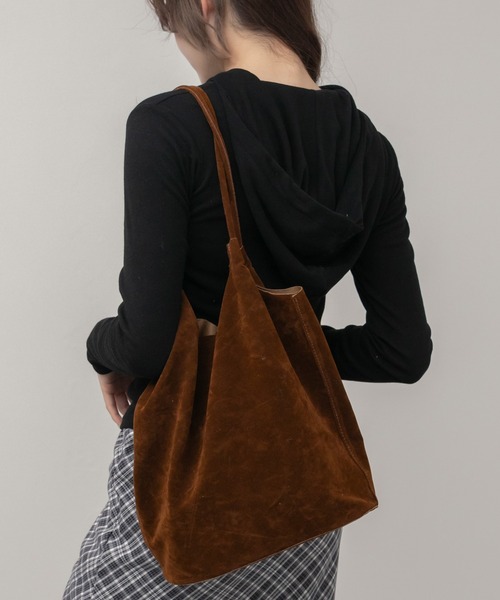 HEILIS（ヘイリス） トートバッグ 大きめ スエードバケットトート