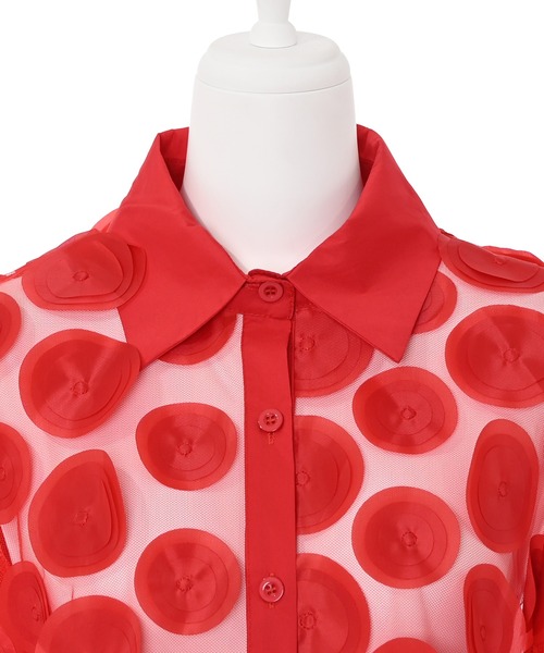 「Narcissus」 長袖シャツ FREE レッド レディース_画像3