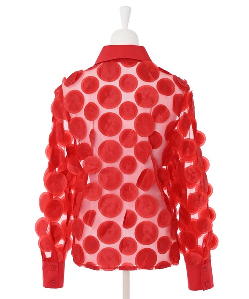 「Narcissus」 長袖シャツ FREE レッド レディース_画像4