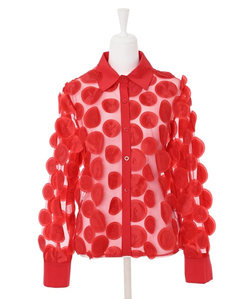 「Narcissus」 長袖シャツ FREE レッド レディース_画像8