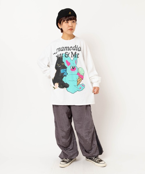 E♡様リクエスト商品 RNA（アールエヌエー） tシャツ M2618 キャット＆ラビットロンT