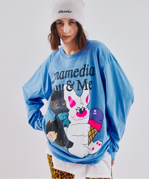 RNA（アールエヌエー） tシャツ M2618 キャット＆ラビットロンT