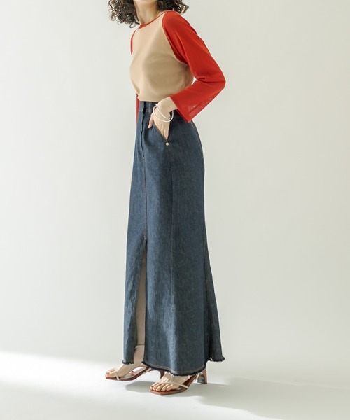 「mystic」 7分袖カットソー FREE ブルー レディース_画像3