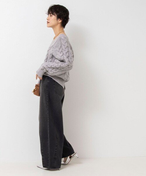 「NOLLEY'S」 長袖ニット FREE グレー レディース_画像2
