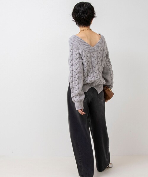 「NOLLEY'S」 長袖ニット FREE グレー レディース_画像4