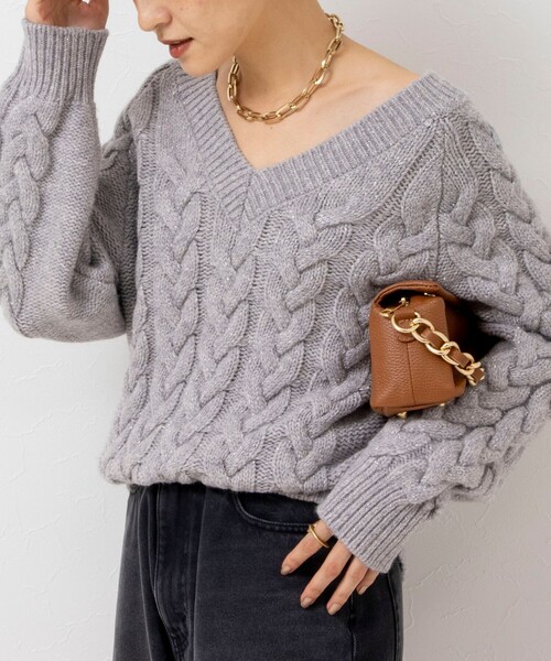 「NOLLEY'S」 長袖ニット FREE グレー レディース_画像8
