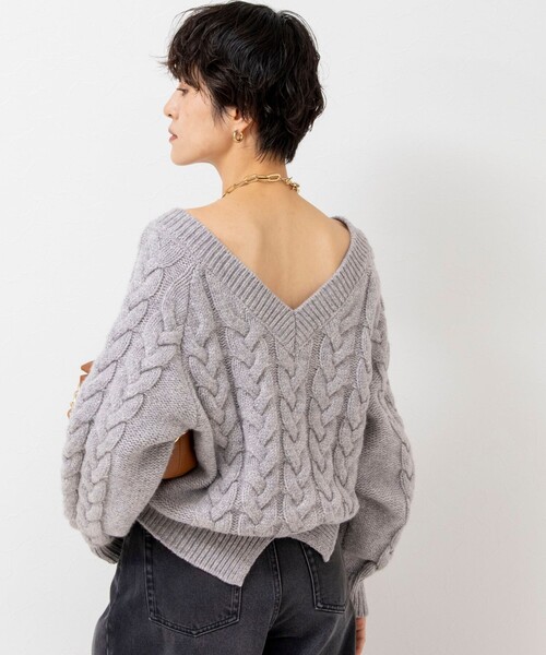 「NOLLEY'S」 長袖ニット FREE グレー レディース_画像9