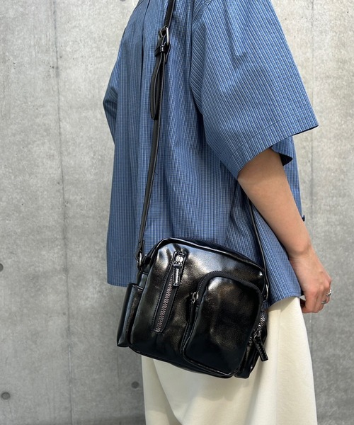PBLIM ショルダーバッグ バッグ 「UNISEX/8個ポケットで収納可能」8