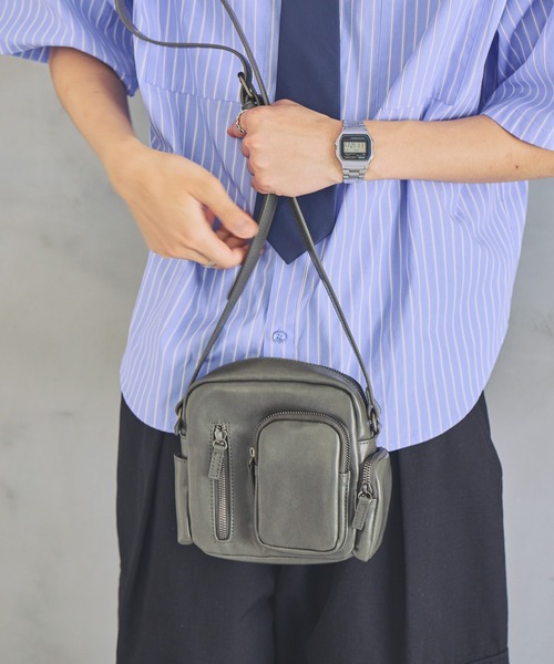 PBLIM ショルダーバッグ バッグ ミニ 「UNISEX/8個ポケットで収納可能