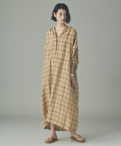Curensology(カレンソロジー) ワンピース /「C.S.G」リネンチェック Curensology(カレンソロジー) ワンピース /「C.S.G」リネンチェック