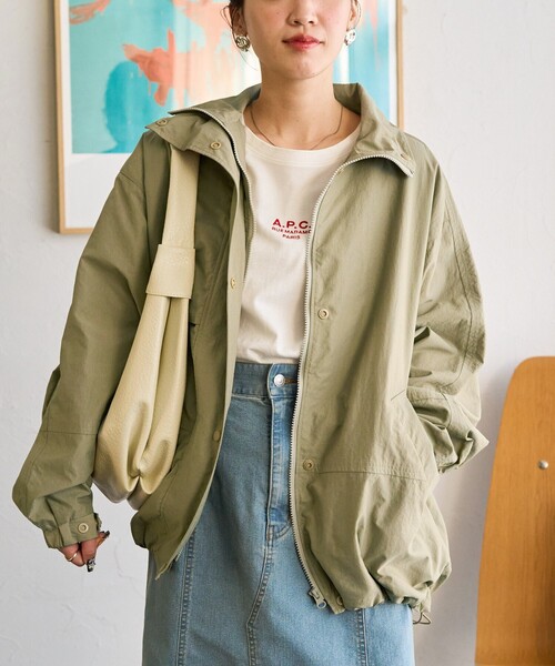 「FREAK'S STORE」 ナイロンブルゾン フリ- オフホワイト レディースの画像