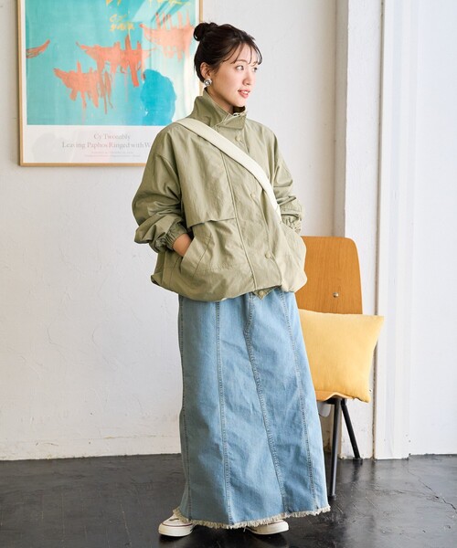 「FREAK'S STORE」 ナイロンブルゾン フリ- オフホワイト レディースの画像