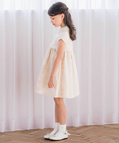 Tartine et Chocolat ワンピース 「日本製」ゴールドラメジャガード 