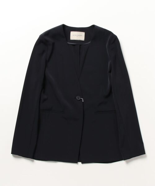 「UNITED ARROWS」 ノーカラージャケット 34 グレー レディースの画像