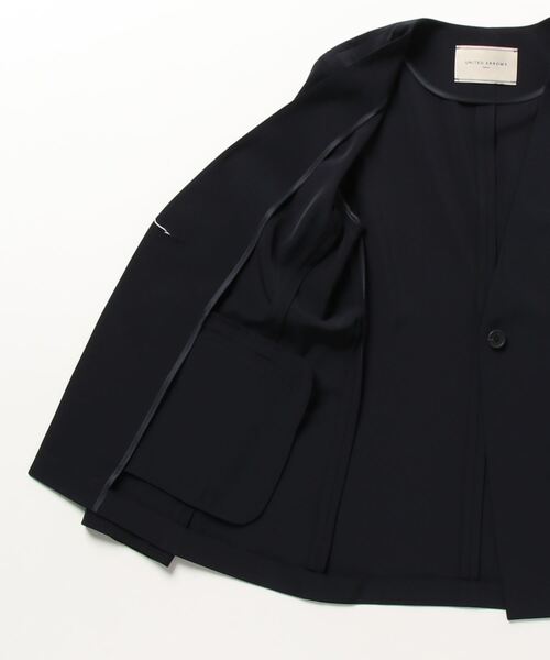 「UNITED ARROWS」 ノーカラージャケット 34 グレー レディースの画像