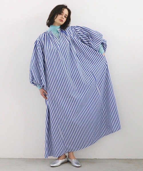 「PERNA」 長袖ワンピース LARGE ブラウン レディースの画像