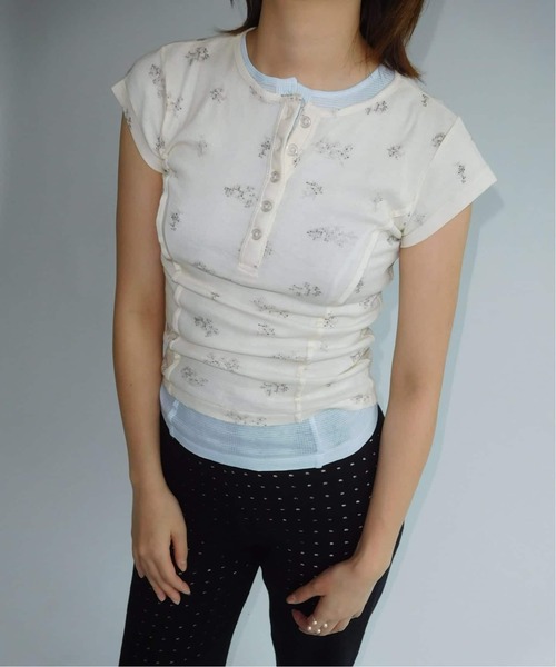 EDIT. FOR LULU【miller×lulu】シアーヘンリーネックTEE EDIT. FOR LULU（エディットフォールル） tシャツ 別注「miller×lulu