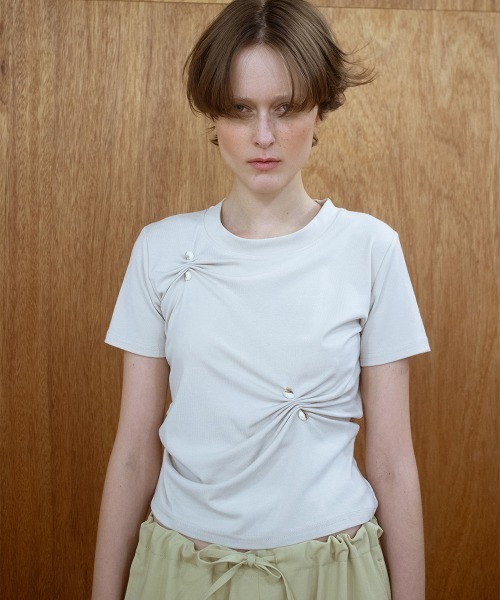 tシャツ Stone Pinched Lyocel Tee / ストーンピンチリヨセルティー レディースの画像