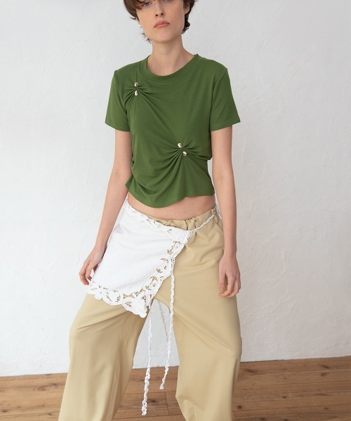 tシャツ Stone Pinched Lyocel Tee / ストーンピンチリヨセルティー レディースの画像