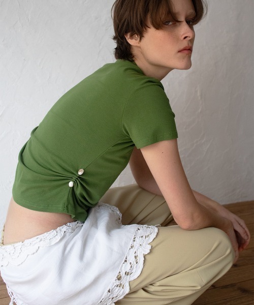 tシャツ Stone Pinched Lyocel Tee / ストーンピンチリヨセルティー レディースの画像