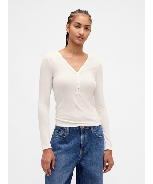 GAP（ギャップ） 長袖カットソー S オフホワイト レディース 