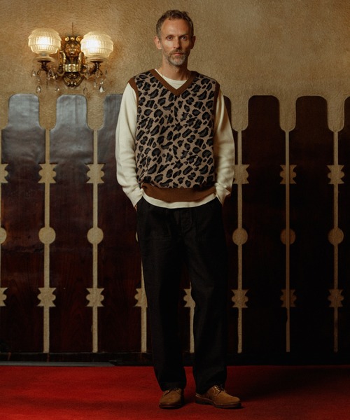 「WILD LIFE TAILOR Adam et Rope'」 ニットベスト L ベージュ系その他 メンズ_画像2
