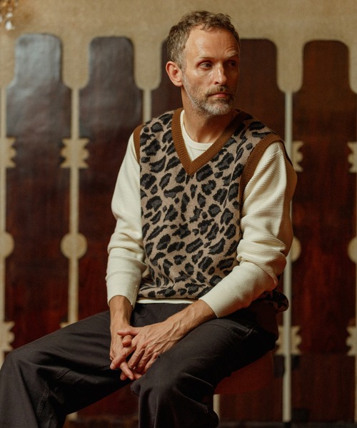 「WILD LIFE TAILOR Adam et Rope'」 ニットベスト L ベージュ系その他 メンズ_画像3
