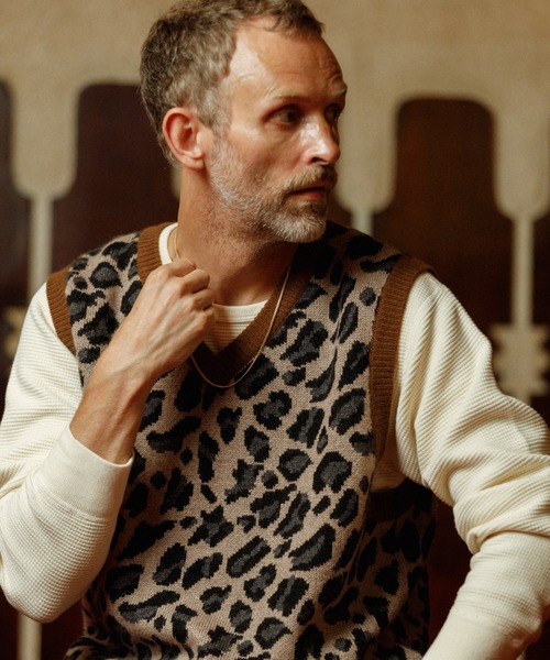 「WILD LIFE TAILOR Adam et Rope'」 ニットベスト L ベージュ系その他 メンズ_画像7