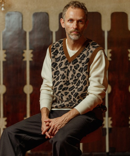 「WILD LIFE TAILOR Adam et Rope'」 ニットベスト L ベージュ系その他 メンズ_画像9
