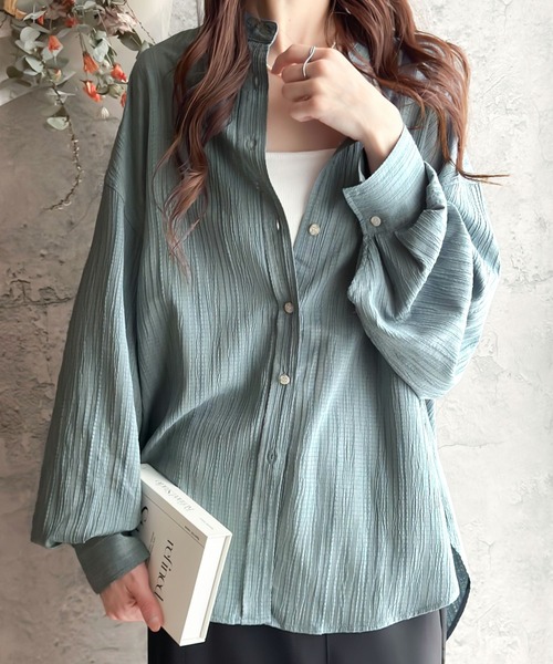 「classicalelf」 長袖ブラウス LARGE ブルー レディース_画像8