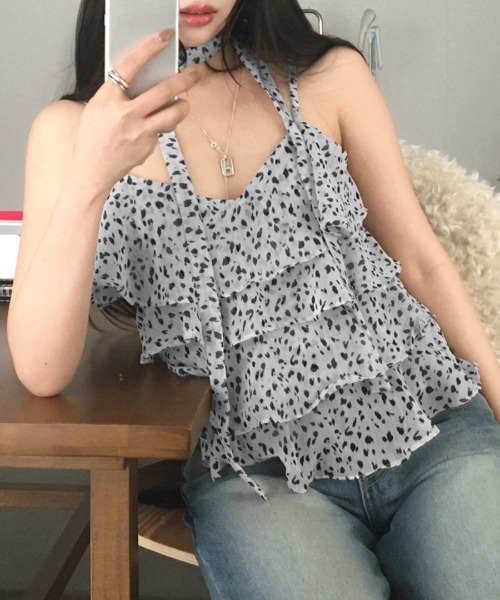 REMUR キャミソール ヒョウ柄ティアードキャミソール : ZOZOTOWN Yahoo