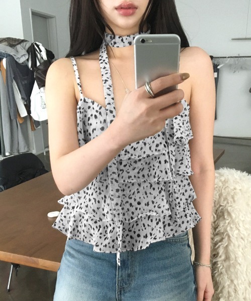 REMUR キャミソール ヒョウ柄ティアードキャミソール : ZOZOTOWN Yahoo