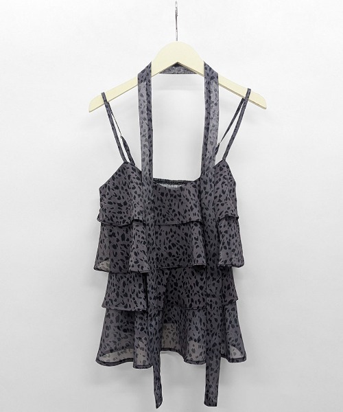 REMUR キャミソール ヒョウ柄ティアードキャミソール : ZOZOTOWN Yahoo