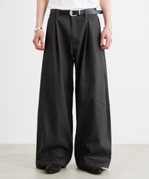 SINSS ワイドパンツ ジーンズ Side deep tuck denim / サイドディープ