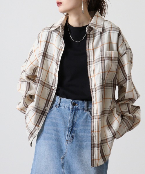 「SUGGESTION」 長袖シャツ L チャコール メンズ_画像4
