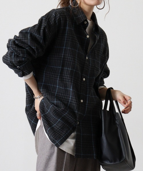 「SUGGESTION」 長袖シャツ L チャコール メンズ_画像6