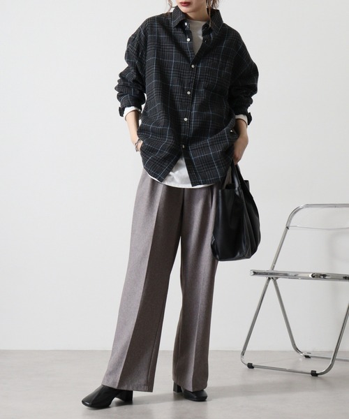 「SUGGESTION」 長袖シャツ L チャコール メンズ_画像8