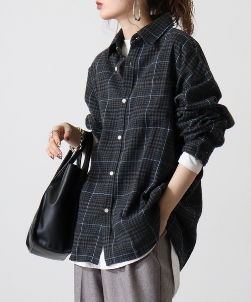 「SUGGESTION」 長袖シャツ L チャコール メンズ_画像9
