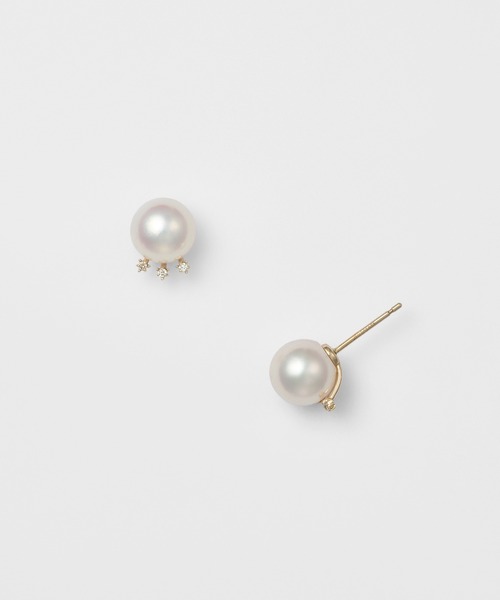 ピアス K10パールピアス（ホワイト） レディースの画像
